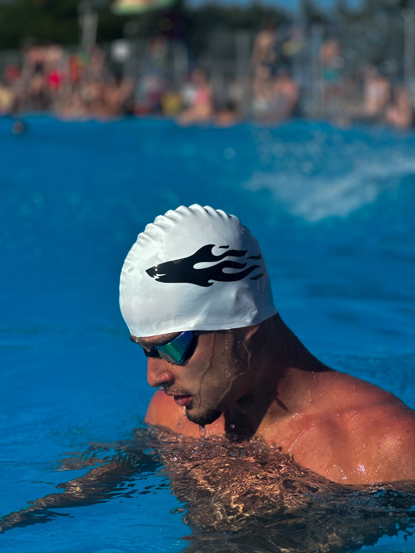 SHARK CAP - Czepek Biało-Czarny
