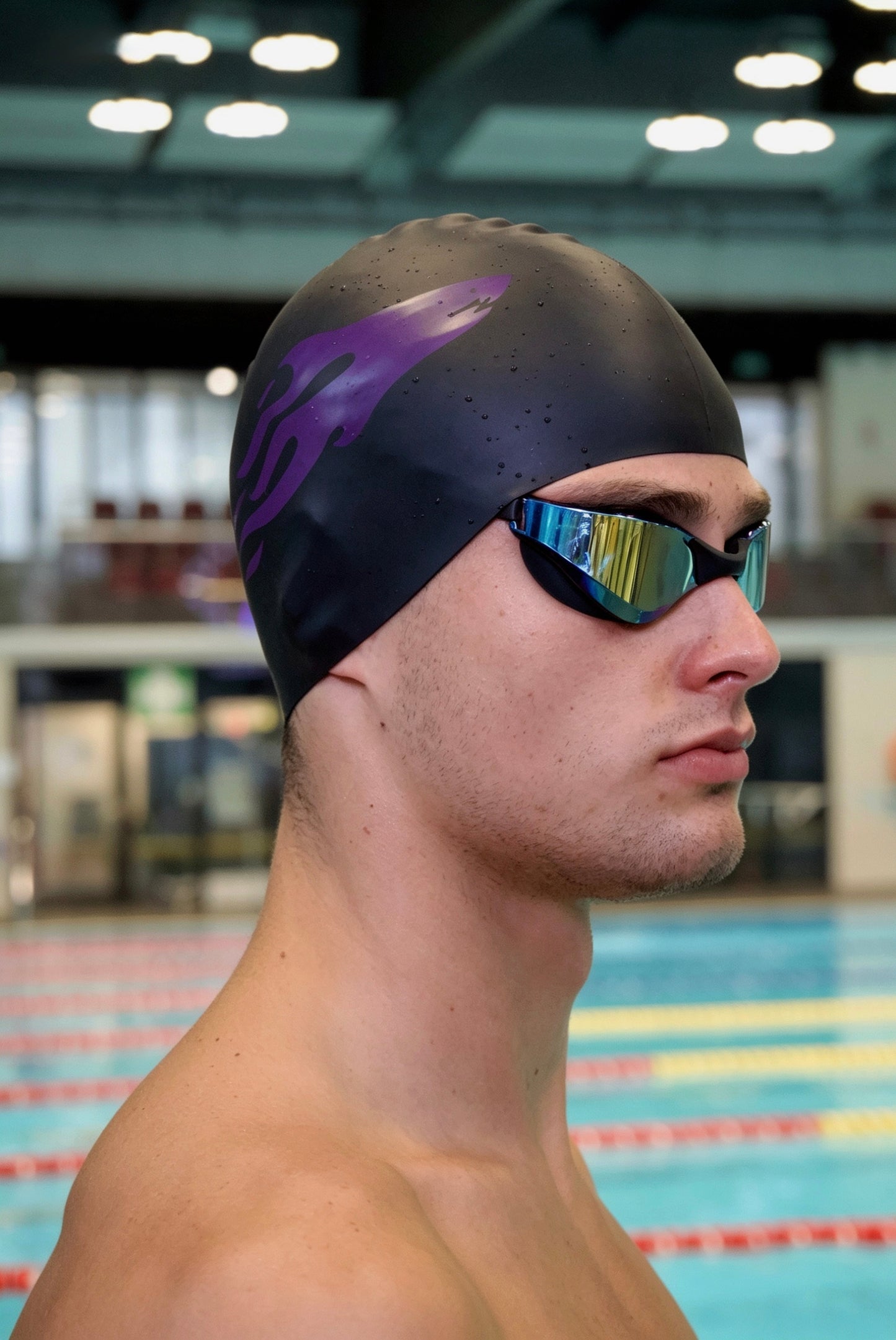 SHARK CAP V2 Czepek Czarno-Fioletowy
