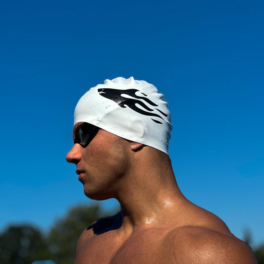 SHARK CAP - Czepek Biało-Czarny