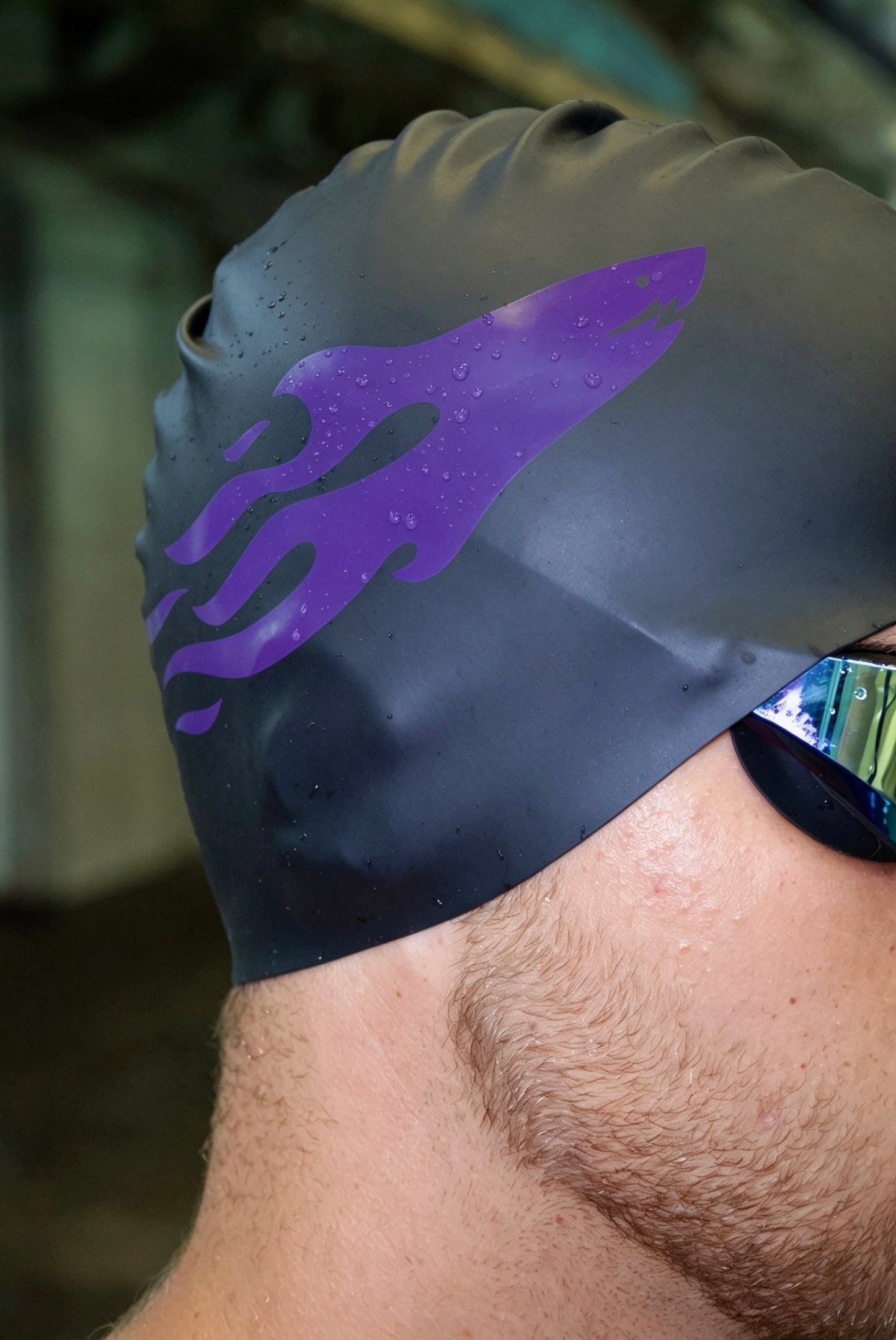 SHARK CAP V2 Czepek Czarno-Fioletowy